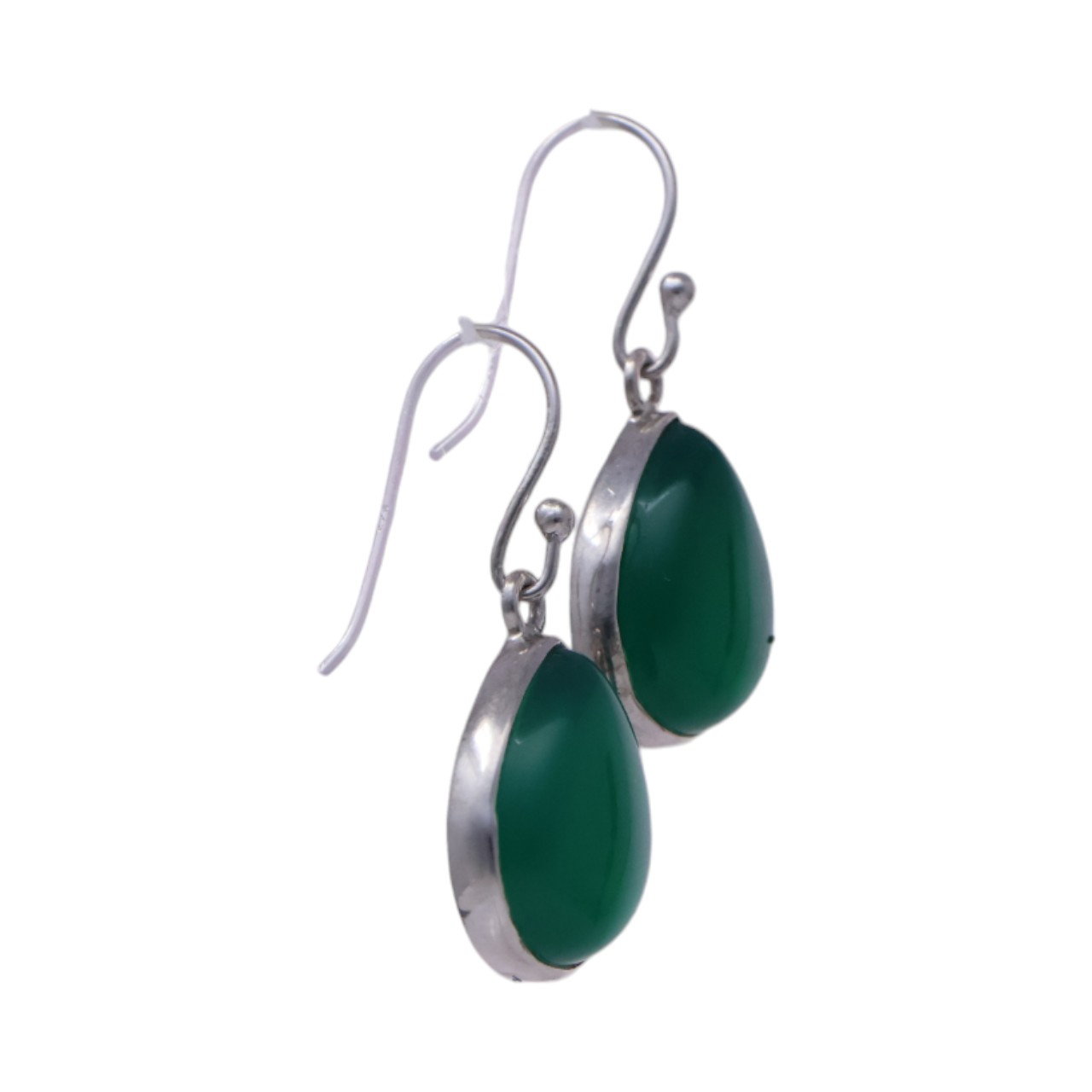 Green Onyx Sterling Silver Drop Earrings - Option 2 - Image 5