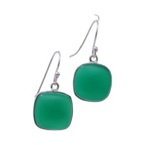 Sparkle with Style: Square Green Onyx Earrings for a Touch of Elegance