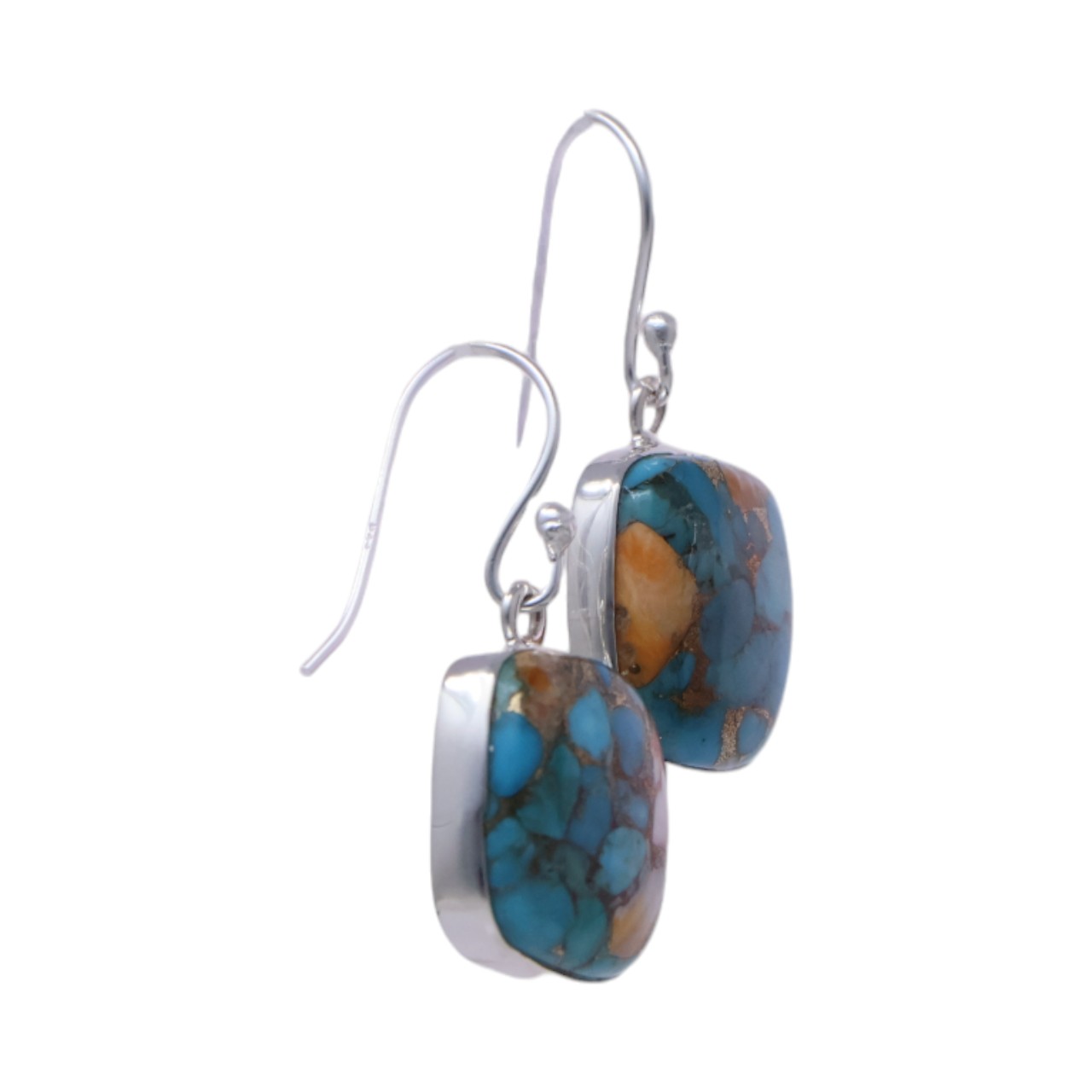 Square Oyster Copper Turquoise Earrings - Luxury for Every Occasion - Image 7