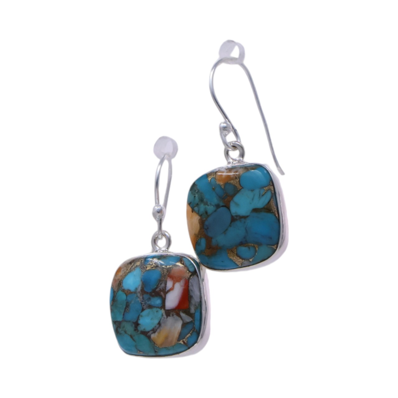 Square Oyster Copper Turquoise Earrings - Luxury for Every Occasion - Image 3