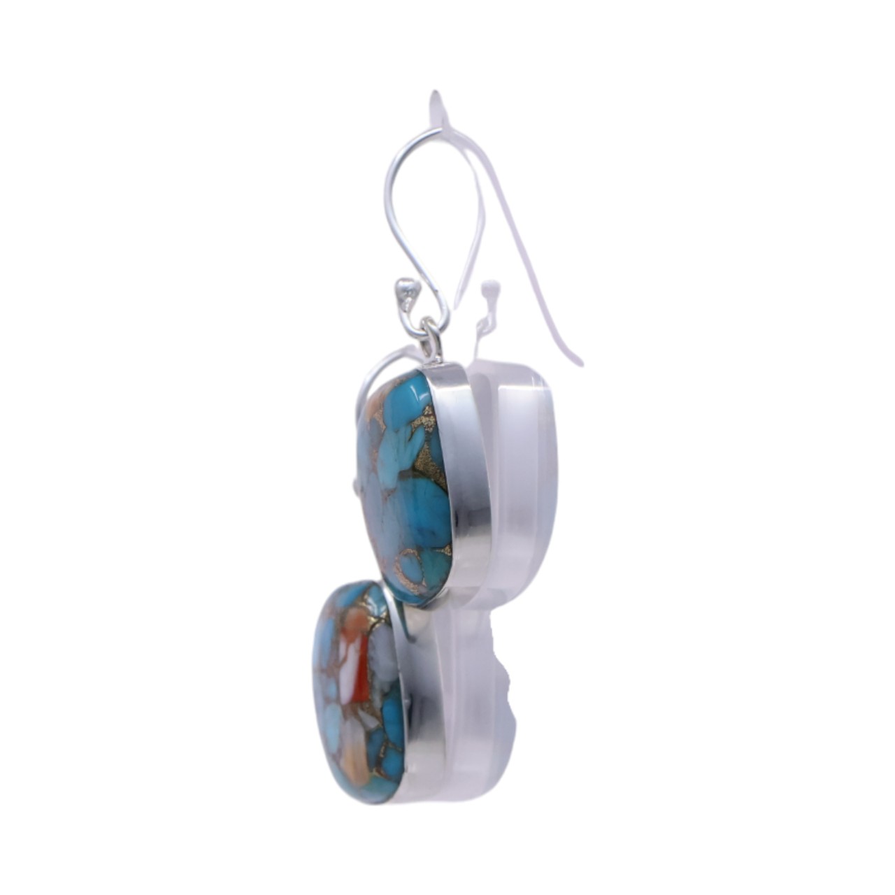 Square Oyster Copper Turquoise Earrings - Luxury for Every Occasion - Image 2