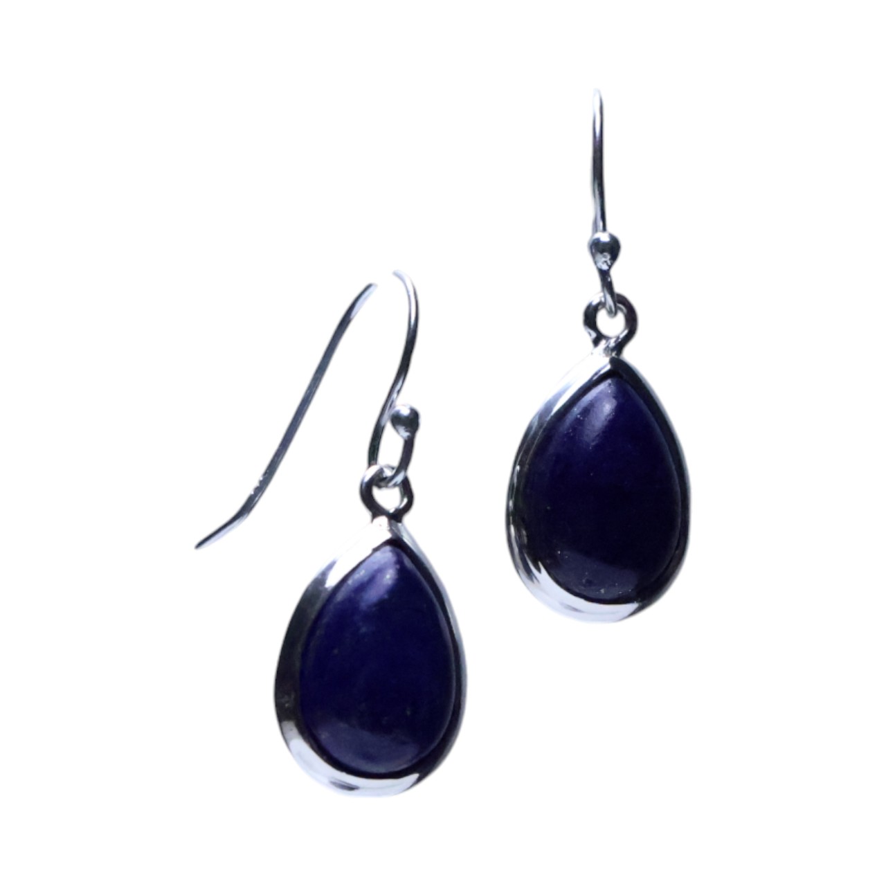 Stunning Lapis Lazuli Sterling Silver Drop Earrings: Modern Elegance - Image 8