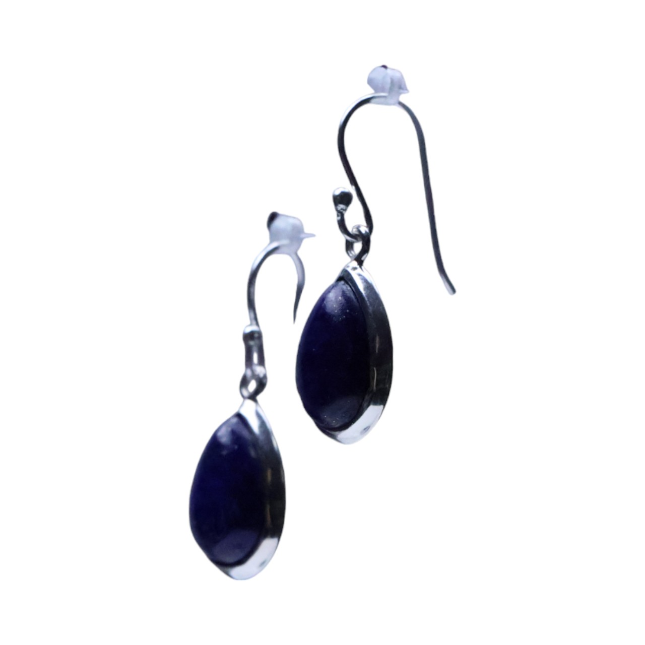 Stunning Lapis Lazuli Sterling Silver Drop Earrings: Modern Elegance - Image 7