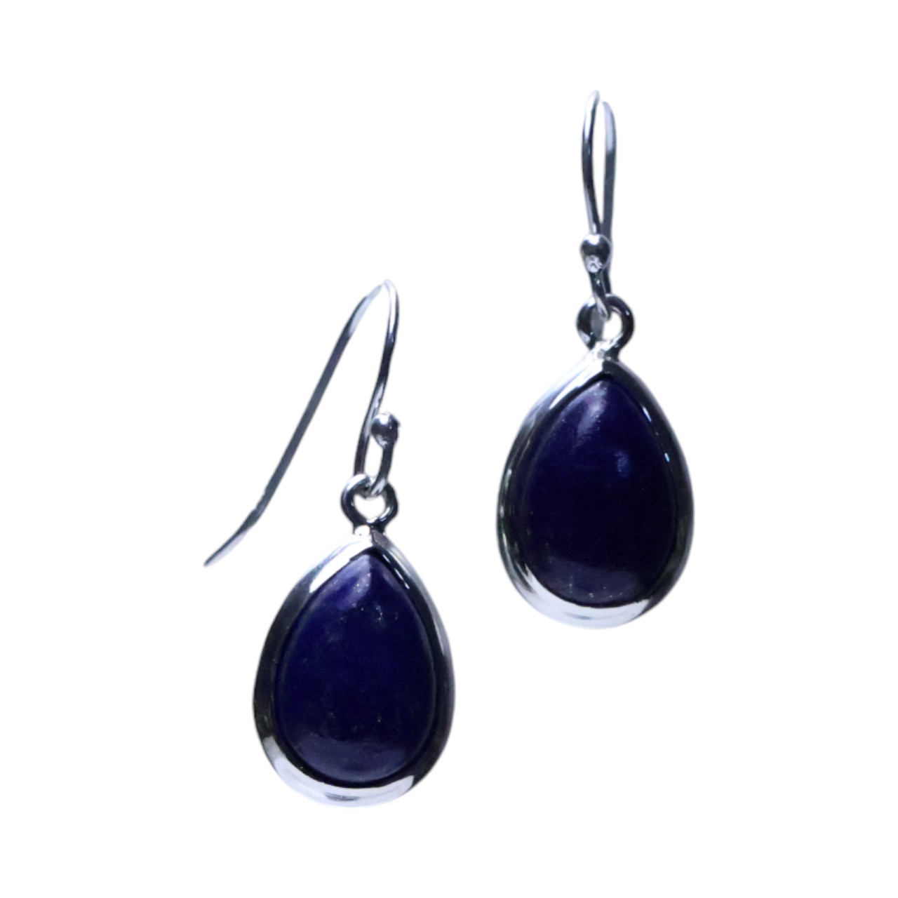 Stunning Lapis Lazuli Sterling Silver Drop Earrings: Modern Elegance - Image 5