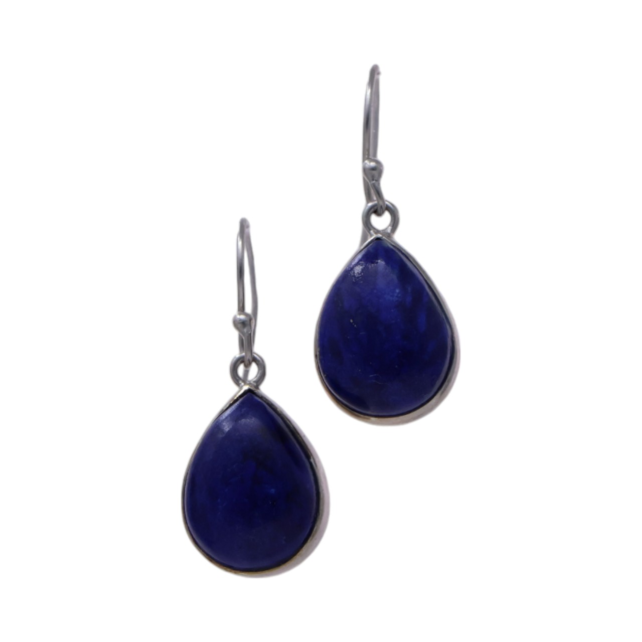 Stunning Lapis Lazuli Sterling Silver Drop Earrings: Modern Elegance - Image 4