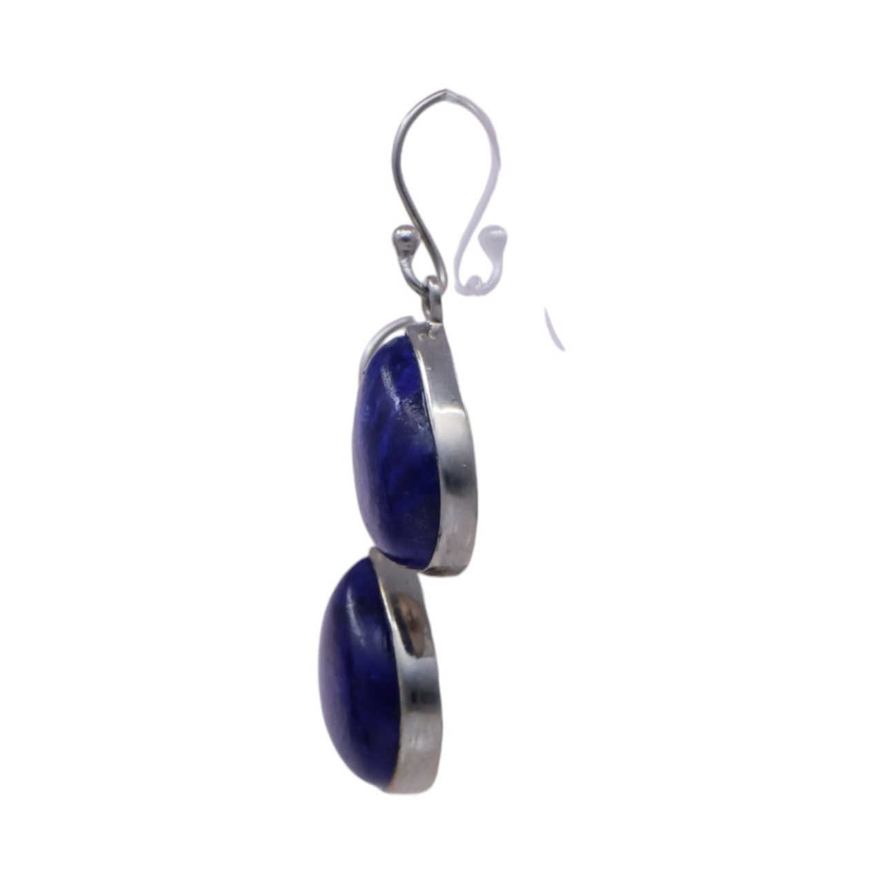 Stunning Lapis Lazuli Sterling Silver Drop Earrings: Modern Elegance - Image 3