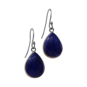 Stunning Lapis Lazuli Sterling Silver Drop Earrings: Modern Elegance