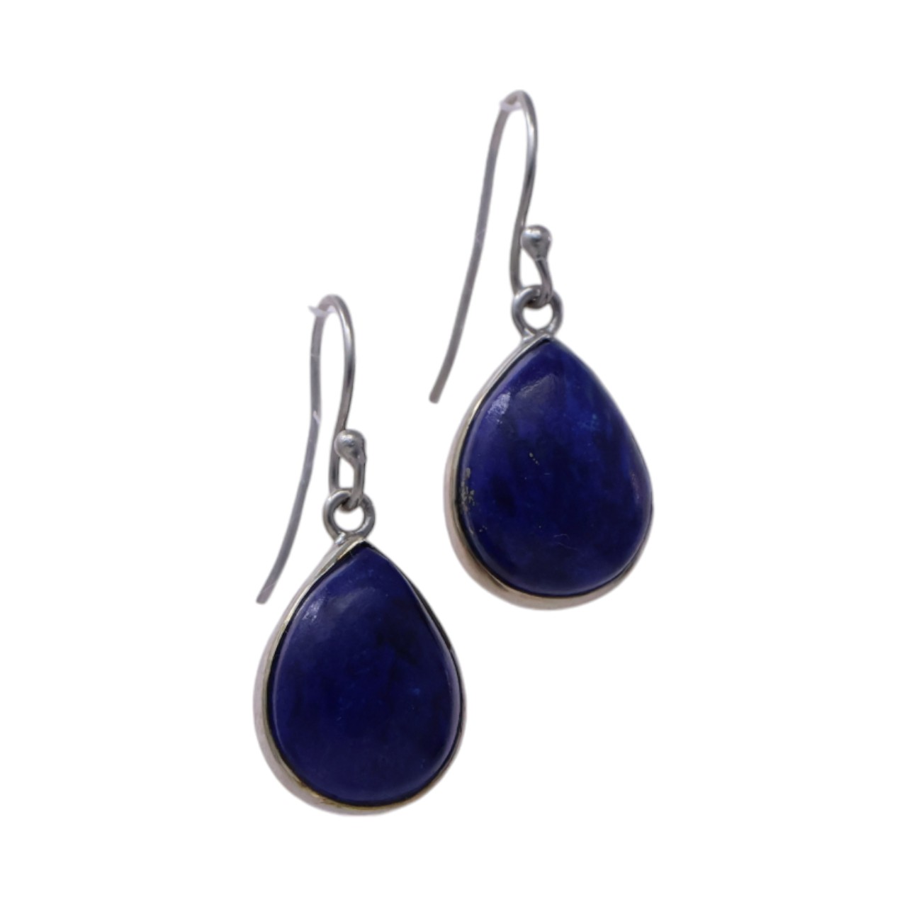 Stunning Lapis Lazuli Sterling Silver Drop Earrings: Modern Elegance