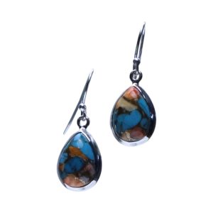 Oyster Copper Turquoise Sterling Silver Drop Earrings - Beauty