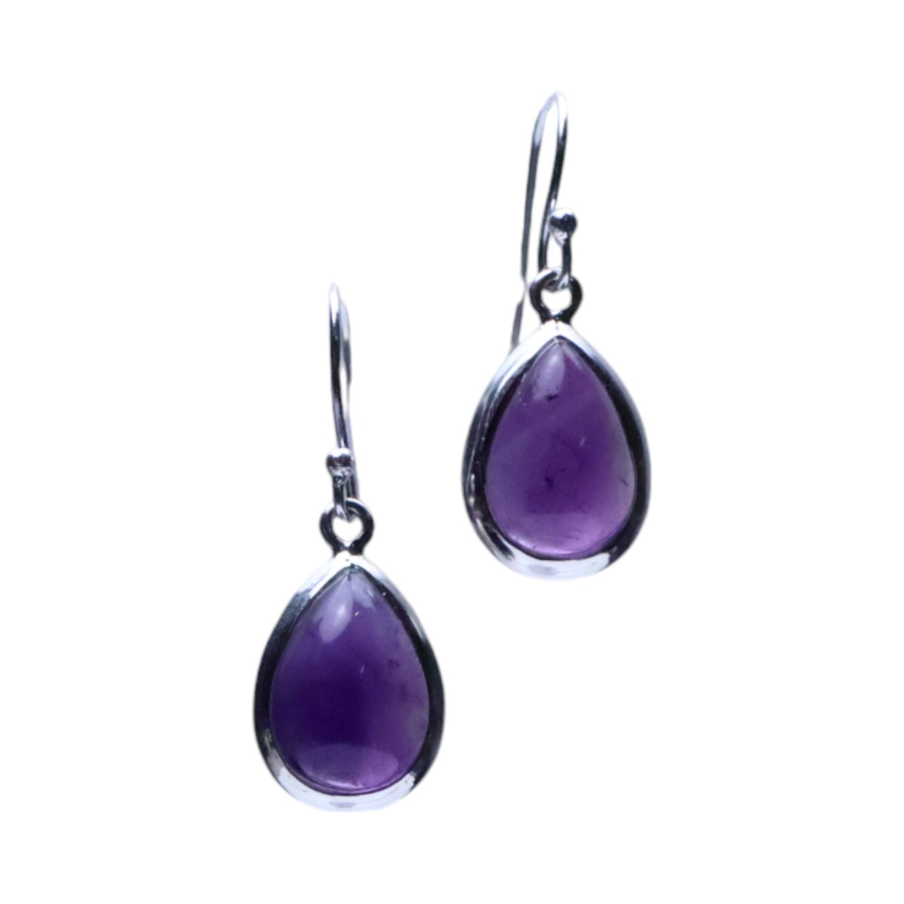 Handcrafted Amethyst Sterling Silver Drop Earrings