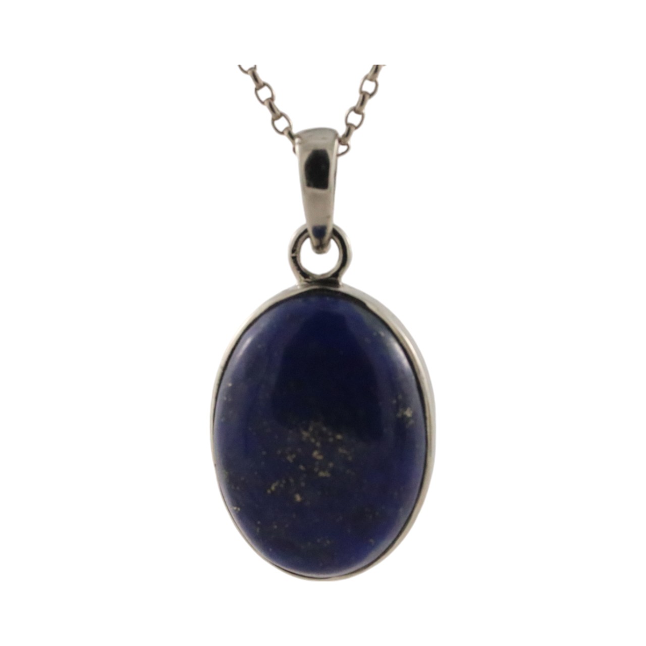 Effortlessly Chic: Lapis Lazuli Silver Oval Pendant for a Touch of