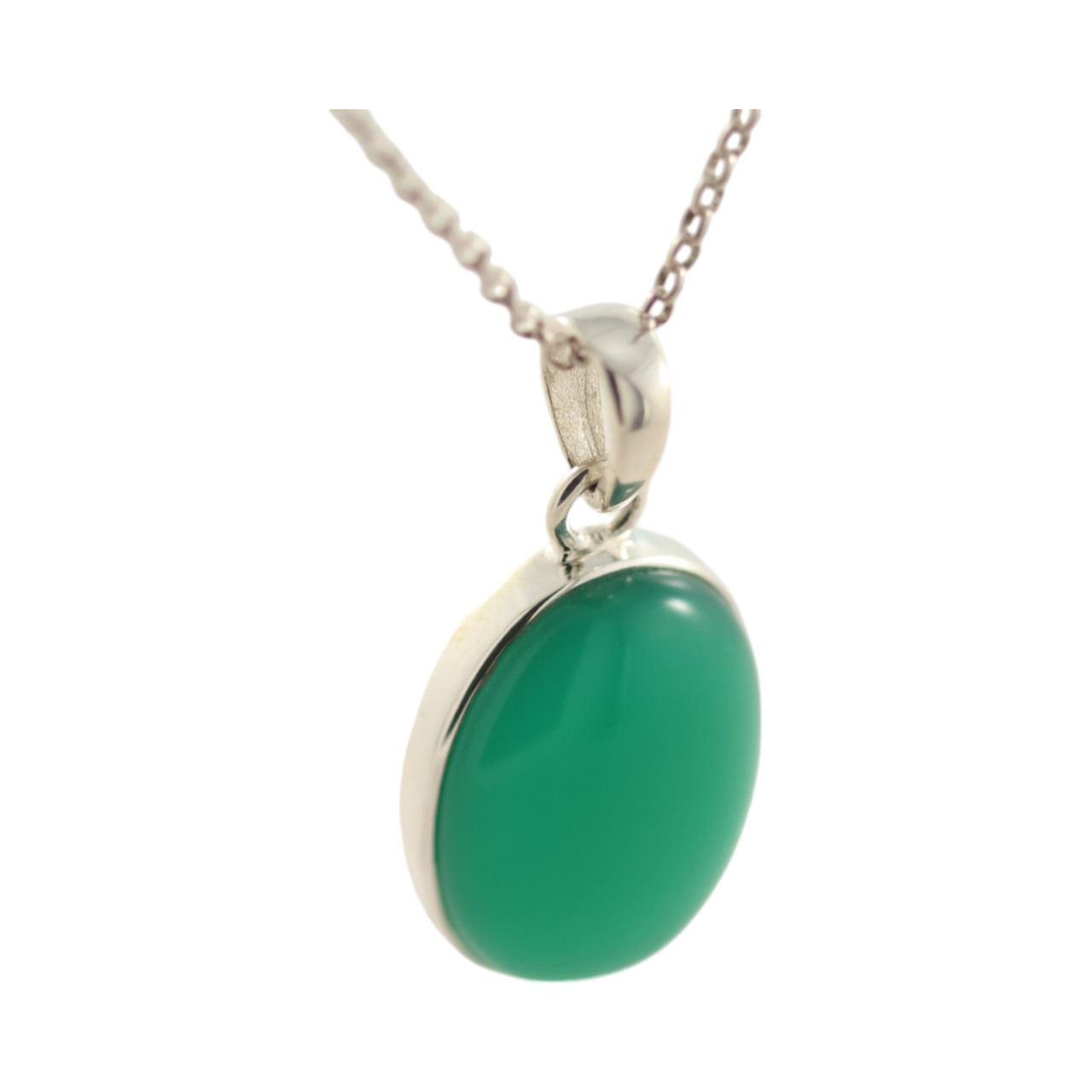 Get the Perfect Green Onyx Silver Oval Pendant for Y Style - Image 7