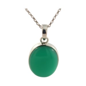 Get the Perfect Green Onyx Silver Oval Pendant for Y Style