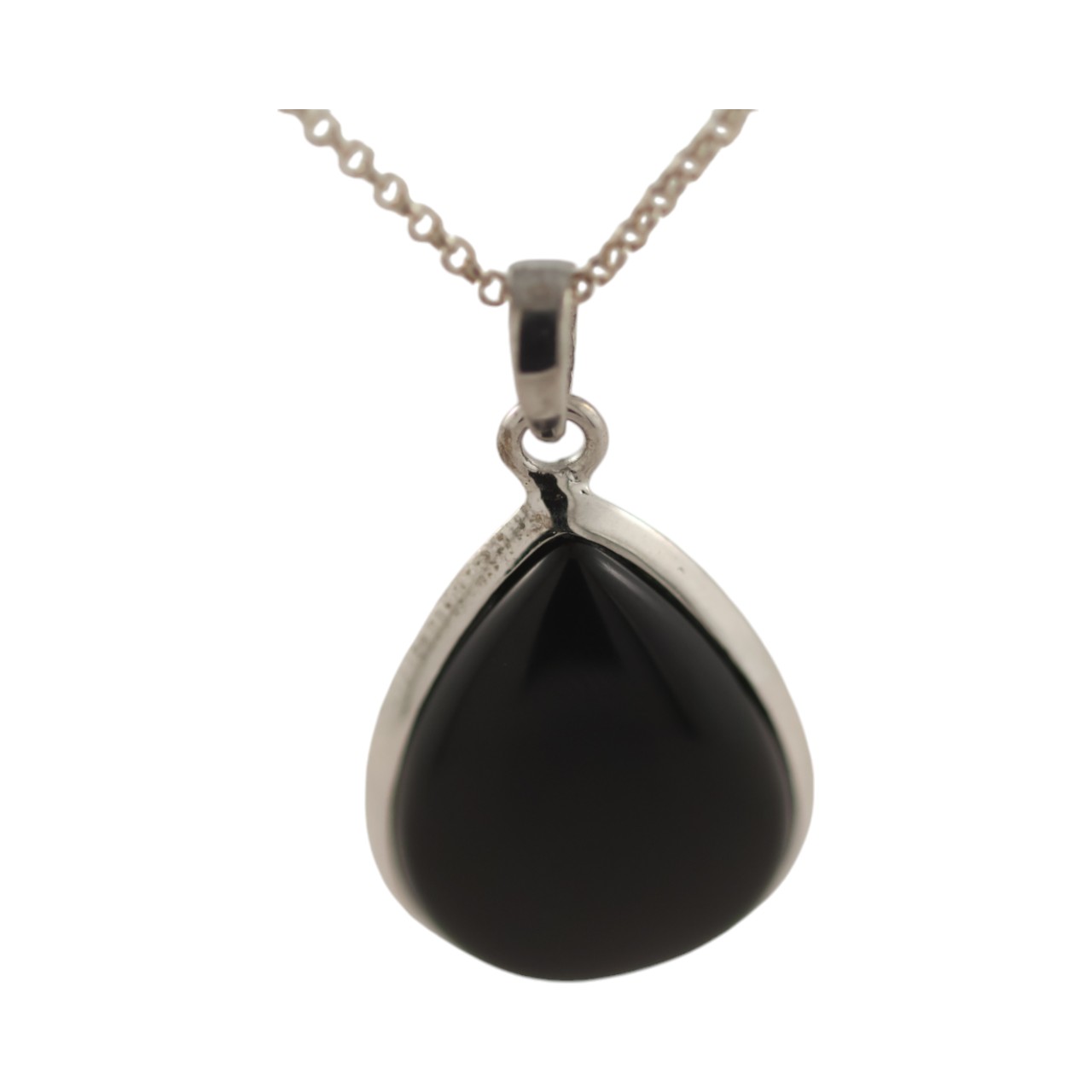 Exquisite Black Onyx Pendant - Sleek Tear Drop Shape Design - Image 6