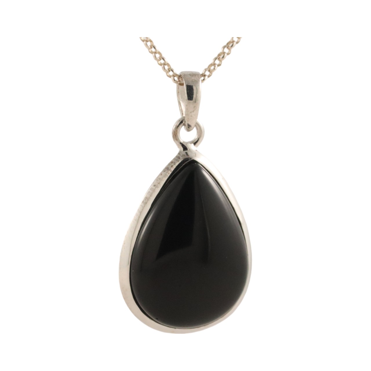 Exquisite Black Onyx Pendant - Sleek Tear Drop Shape Design - Image 7