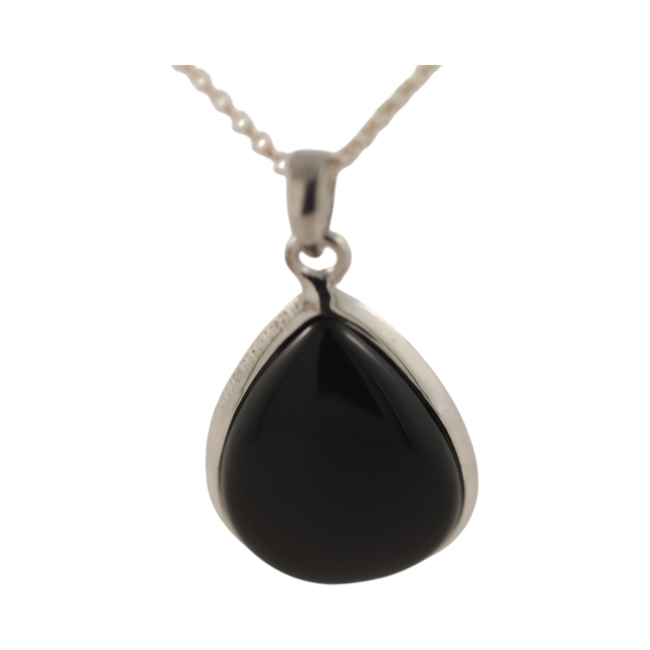 Exquisite Black Onyx Pendant - Sleek Tear Drop Shape Design - Image 4