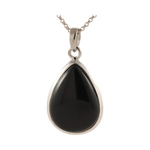 Exquisite Black Onyx Pendant - Sleek Tear Drop Shape Design