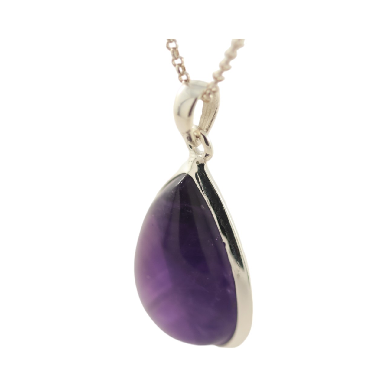 Tear Drop Shape Amethyst Pendant - this Gemstone Necklace - Image 8