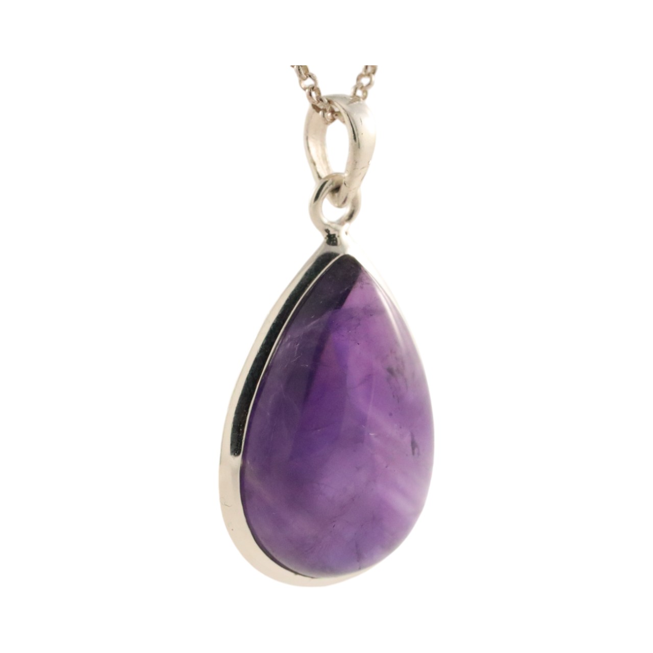 Tear Drop Shape Amethyst Pendant - this Gemstone Necklace - Image 7