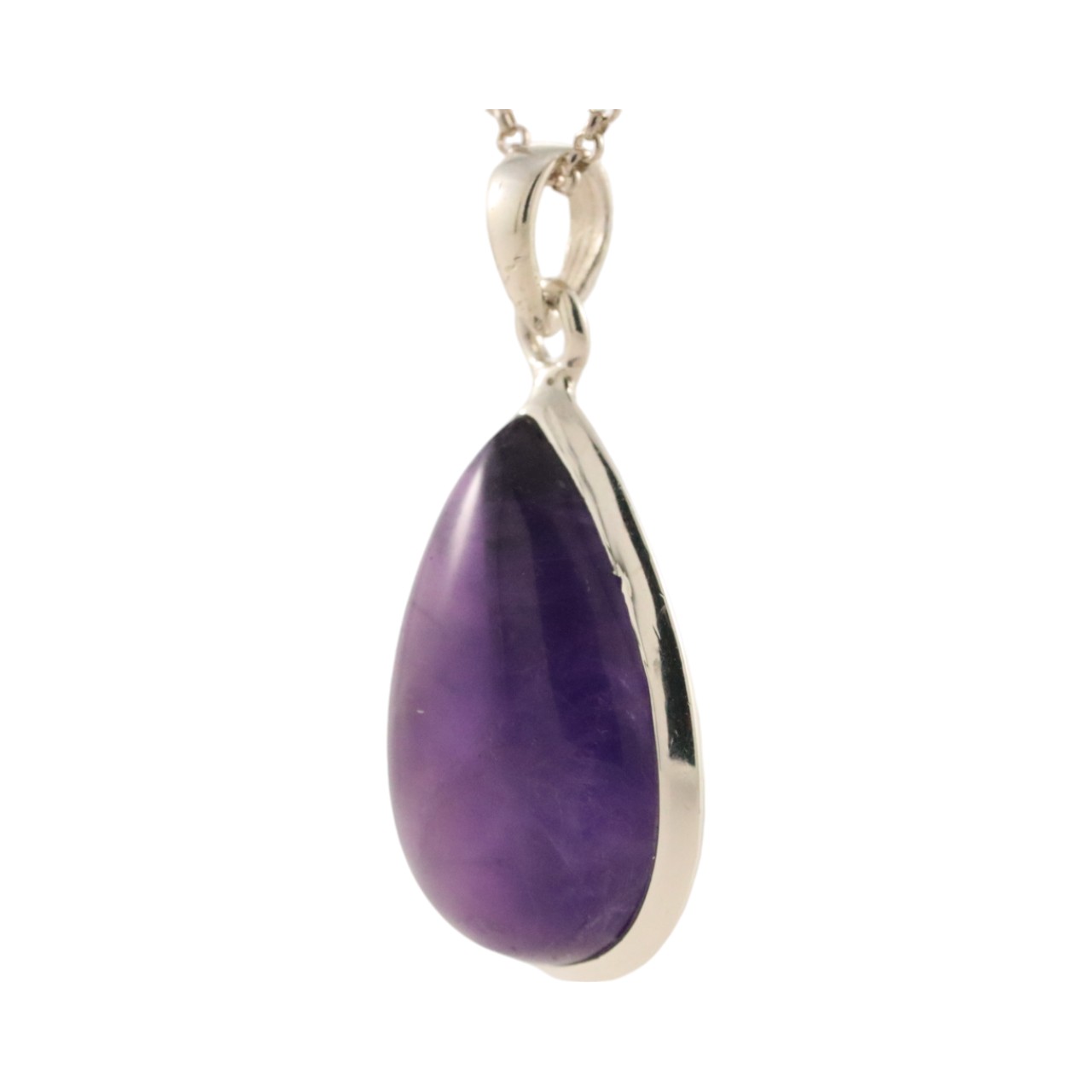 Tear Drop Shape Amethyst Pendant - this Gemstone Necklace - Image 6