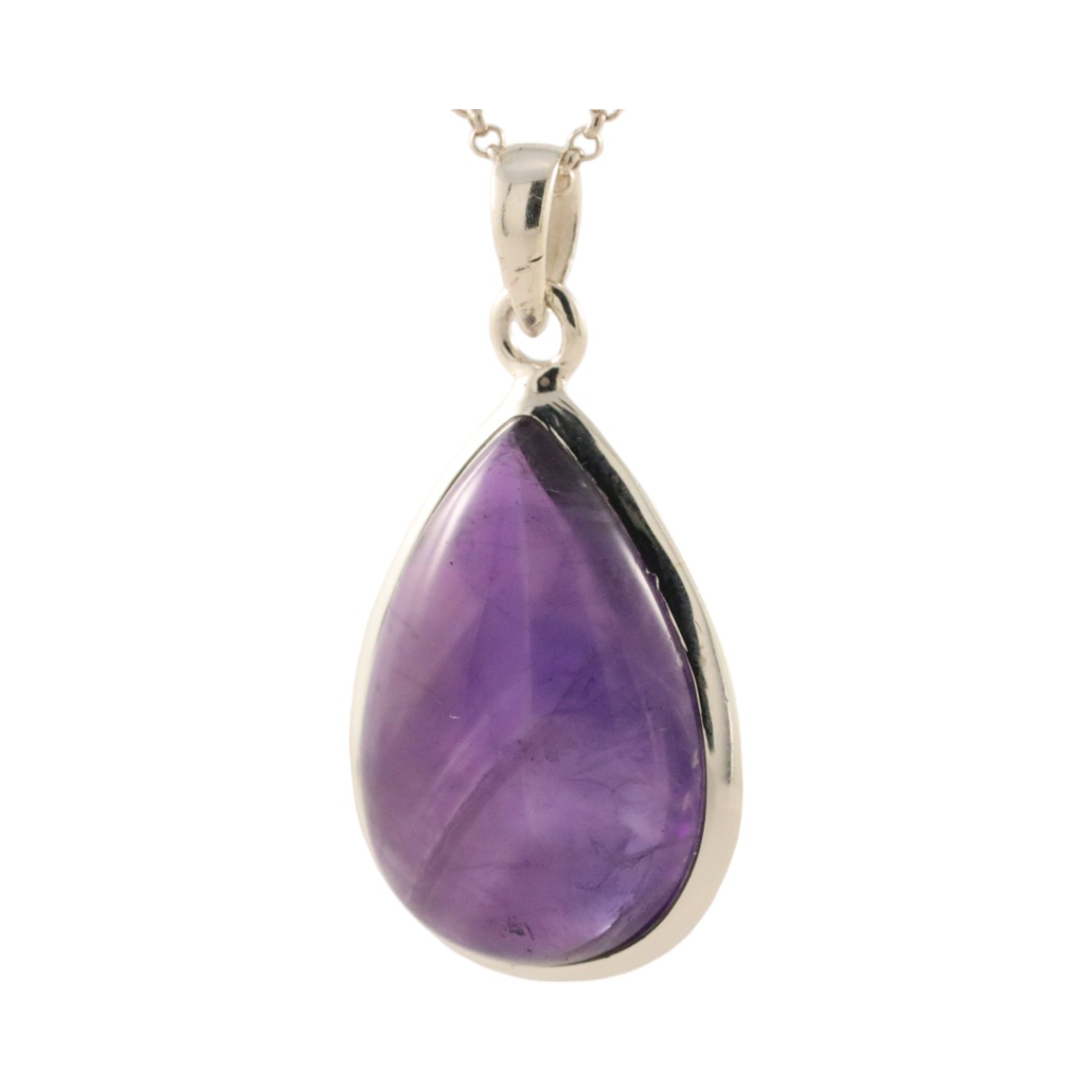 Tear Drop Shape Amethyst Pendant - this Gemstone Necklace - Image 5