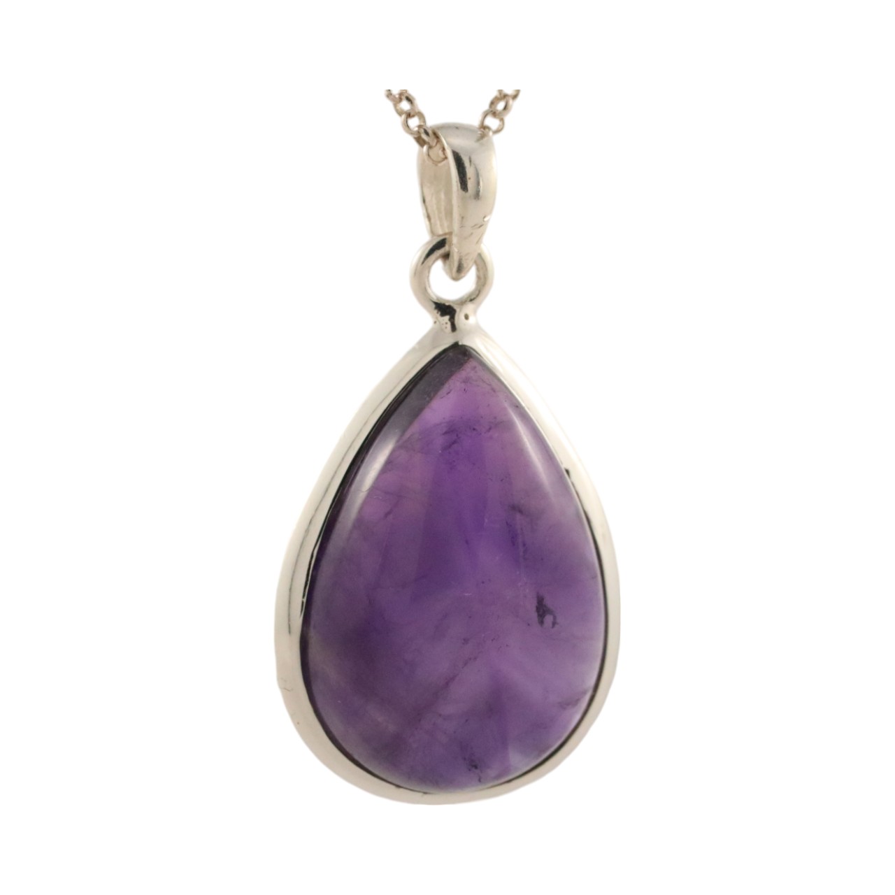 Tear Drop Shape Amethyst Pendant - this Gemstone Necklace - Image 4