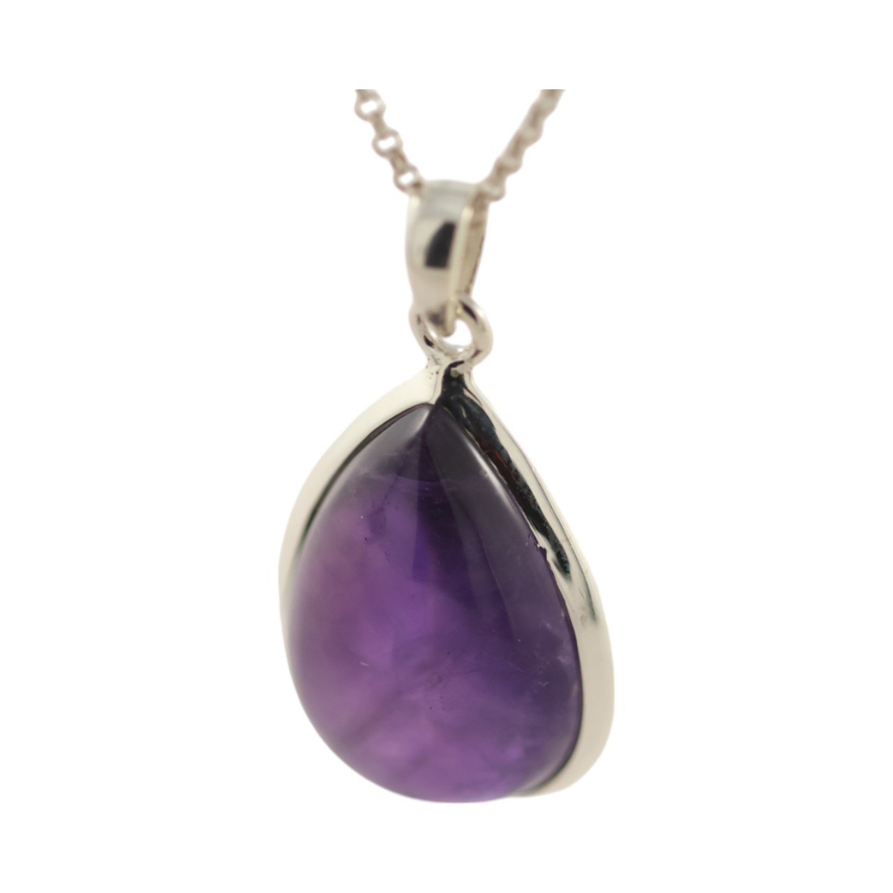 Tear Drop Shape Amethyst Pendant - this Gemstone Necklace - Image 3