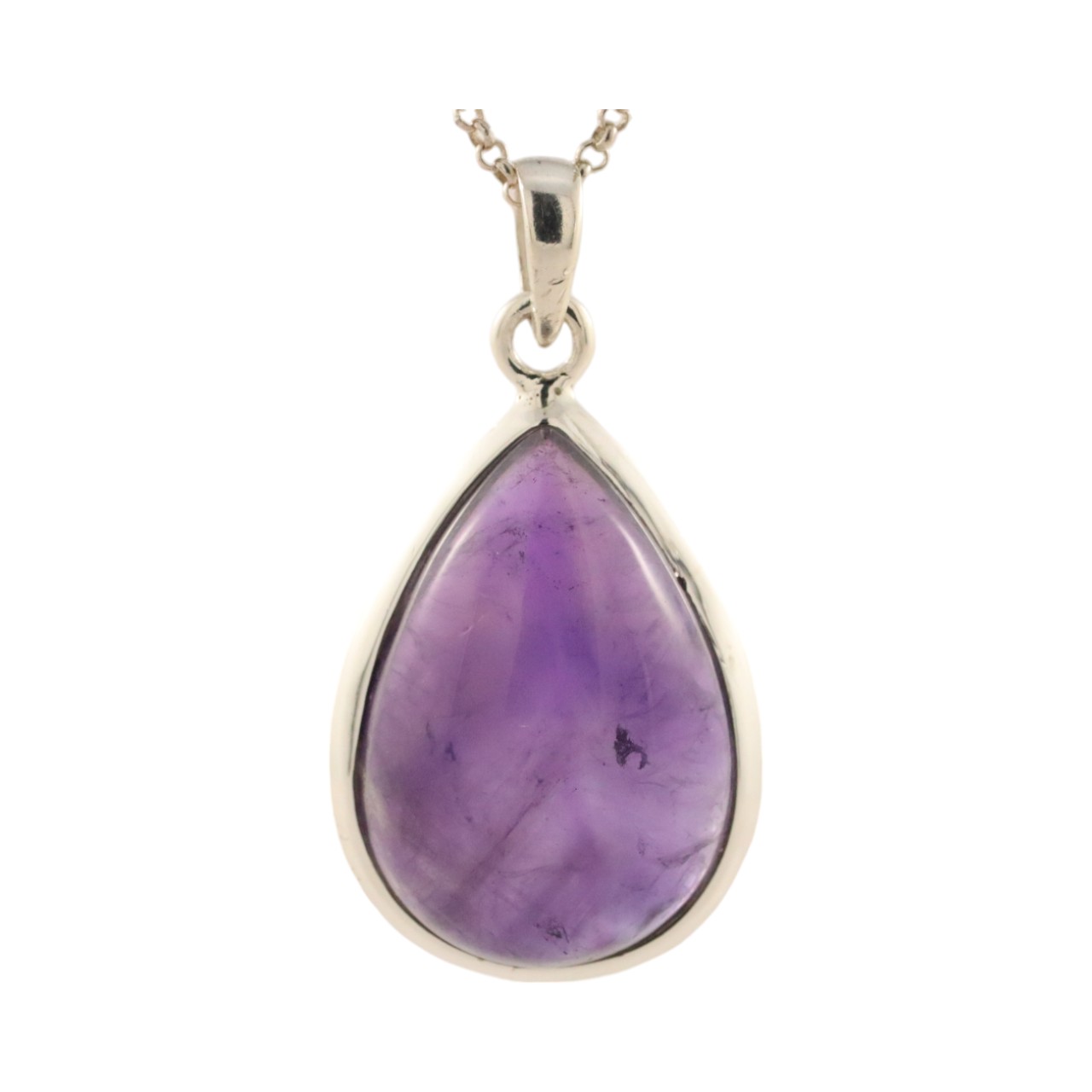 Tear Drop Shape Amethyst Pendant - this Gemstone Necklace - Image 2