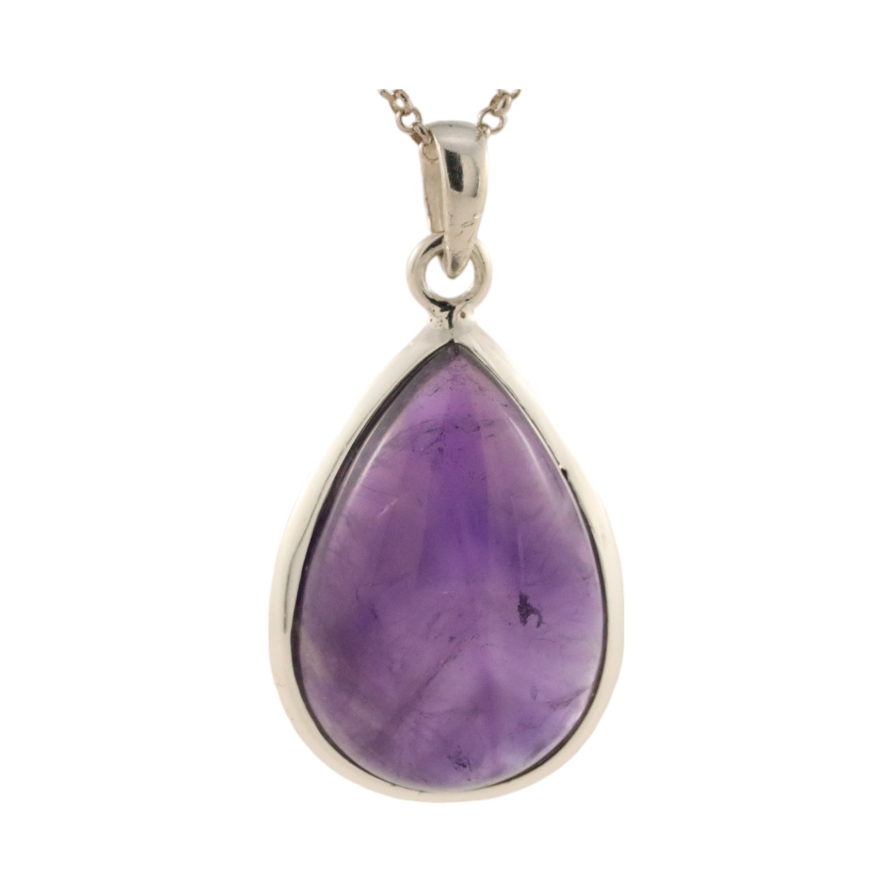 Tear Drop Shape Amethyst Pendant - this Gemstone Necklace