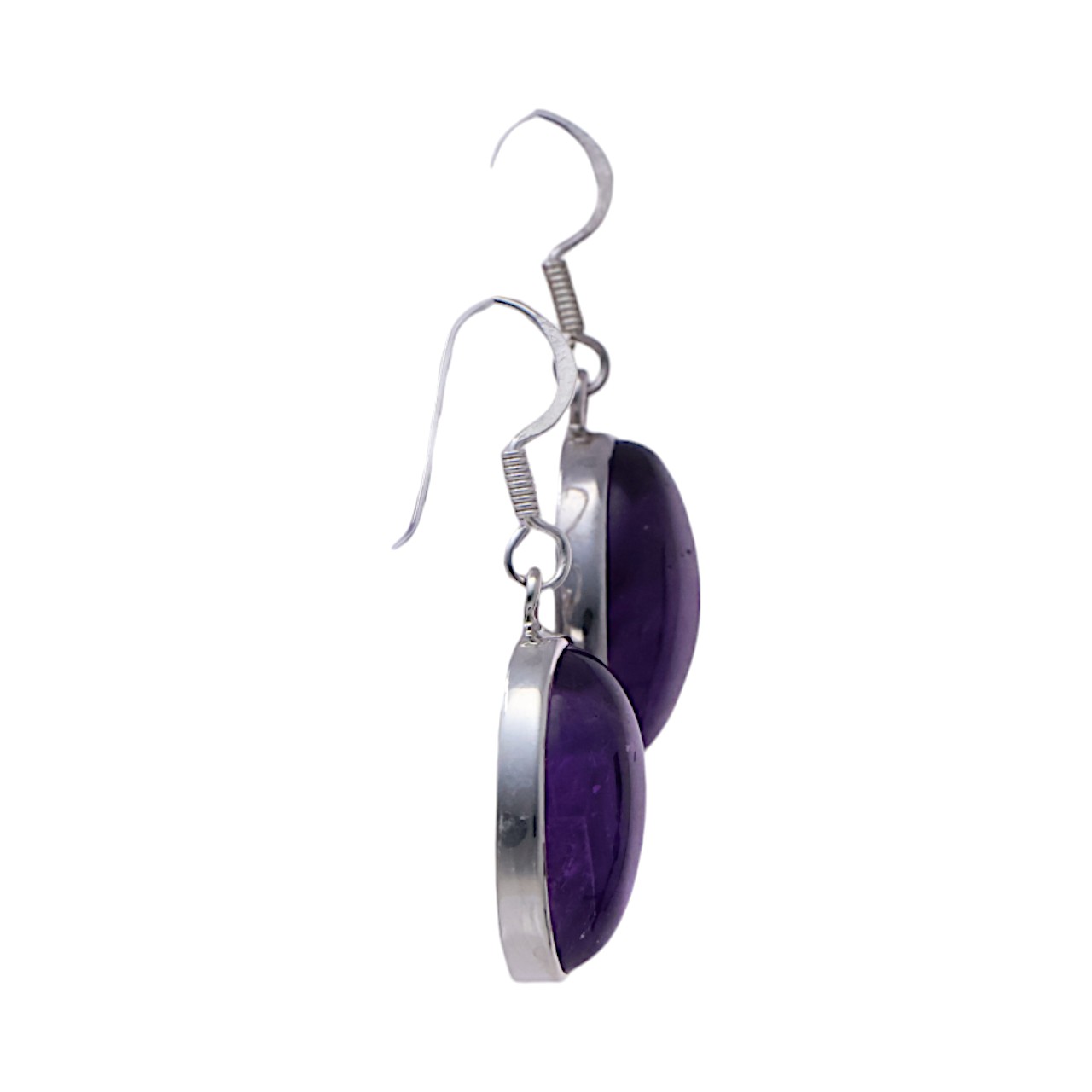Amethyst Sterling Silver Drop Earrings - Perfection at Y Fingertips - Image 2