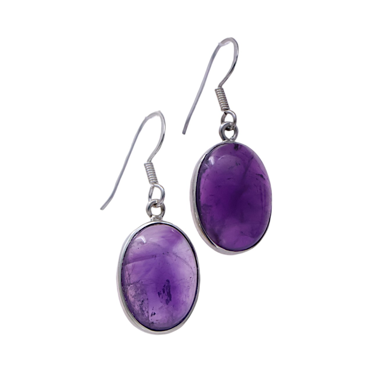 Amethyst Sterling Silver Drop Earrings - Perfection at Y Fingertips