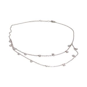 Shimmer in Style: Sterling Silver CZ Chain Necklace | Sparkle all