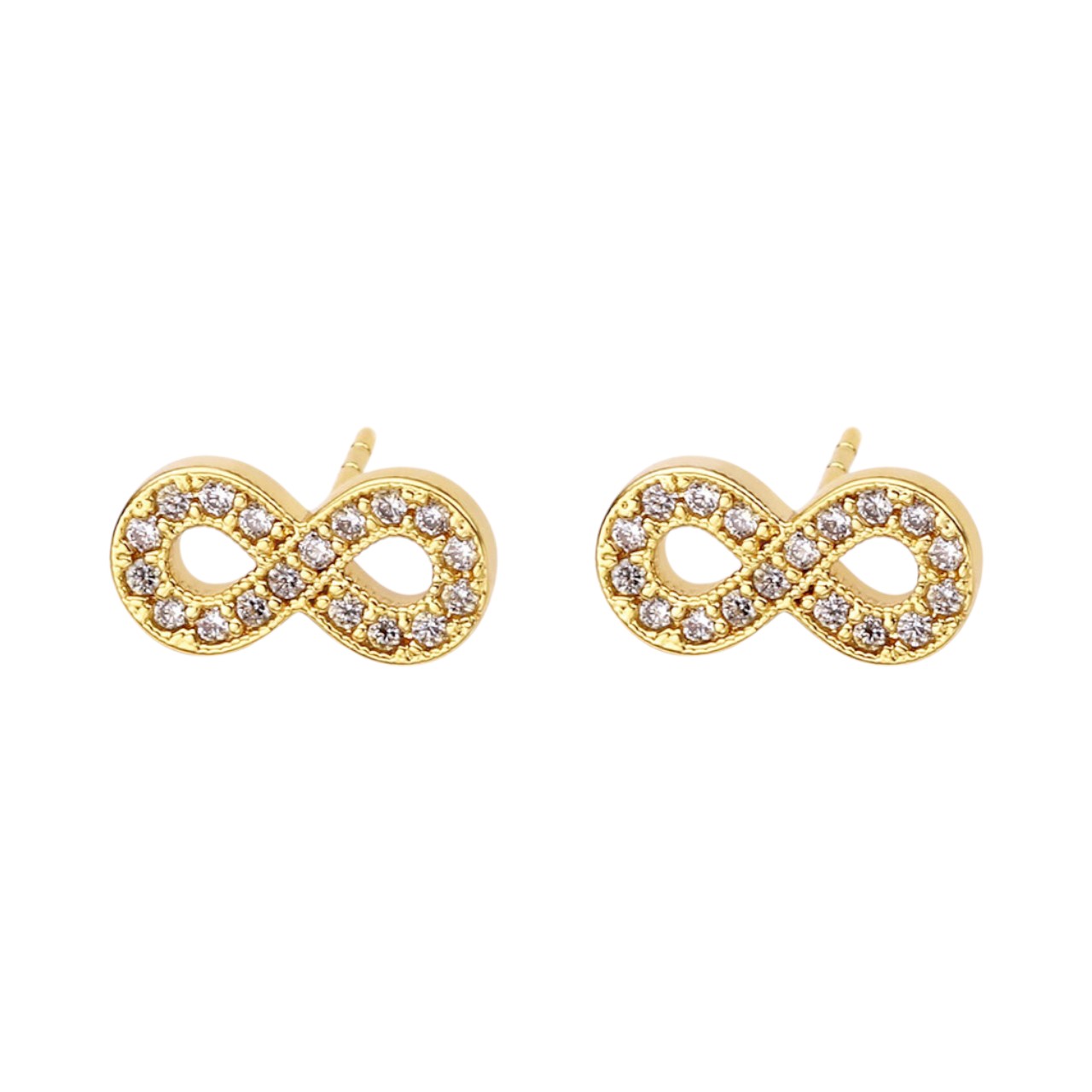 Sparkle and Shine with 18K Gold Plated Infinity Stud Earrings Enriched