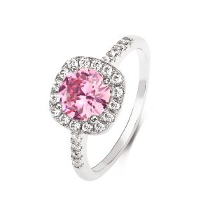 Sparkle All Day: Sterling Silver Pink Cubic Zirconia for - Size 6-7-8-9
