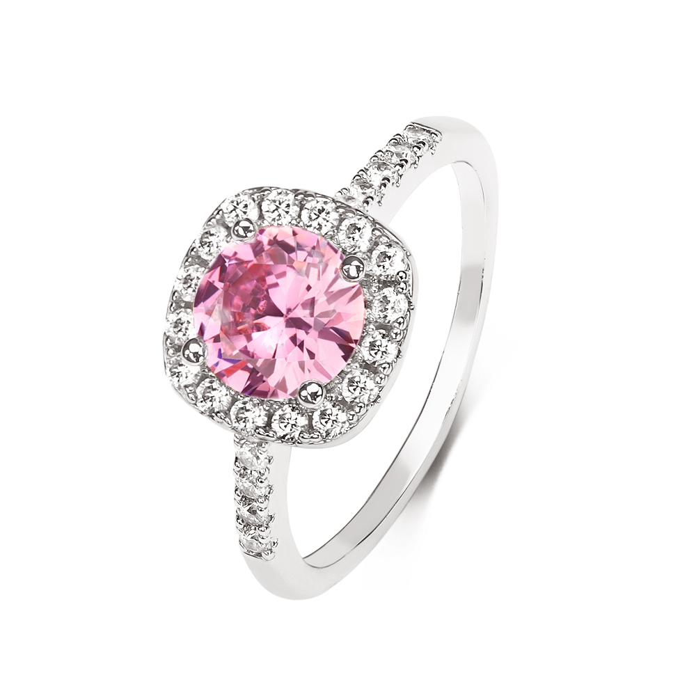 Sparkle All Day: Sterling Silver Pink Cubic Zirconia for - Size 6-7-8-9