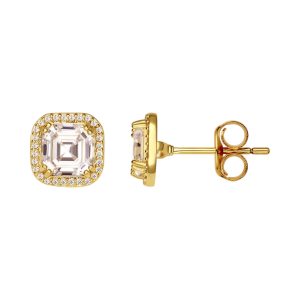 Sparkle and Shine with 18K Gold Plated Sterling Silver Cubic Zirconia