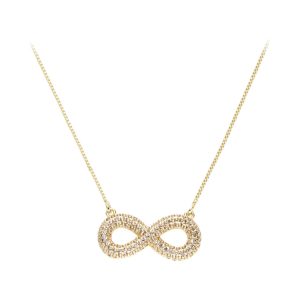 Shine Bright with 18K Gold Plated Infinity Pendant - Encrusted with