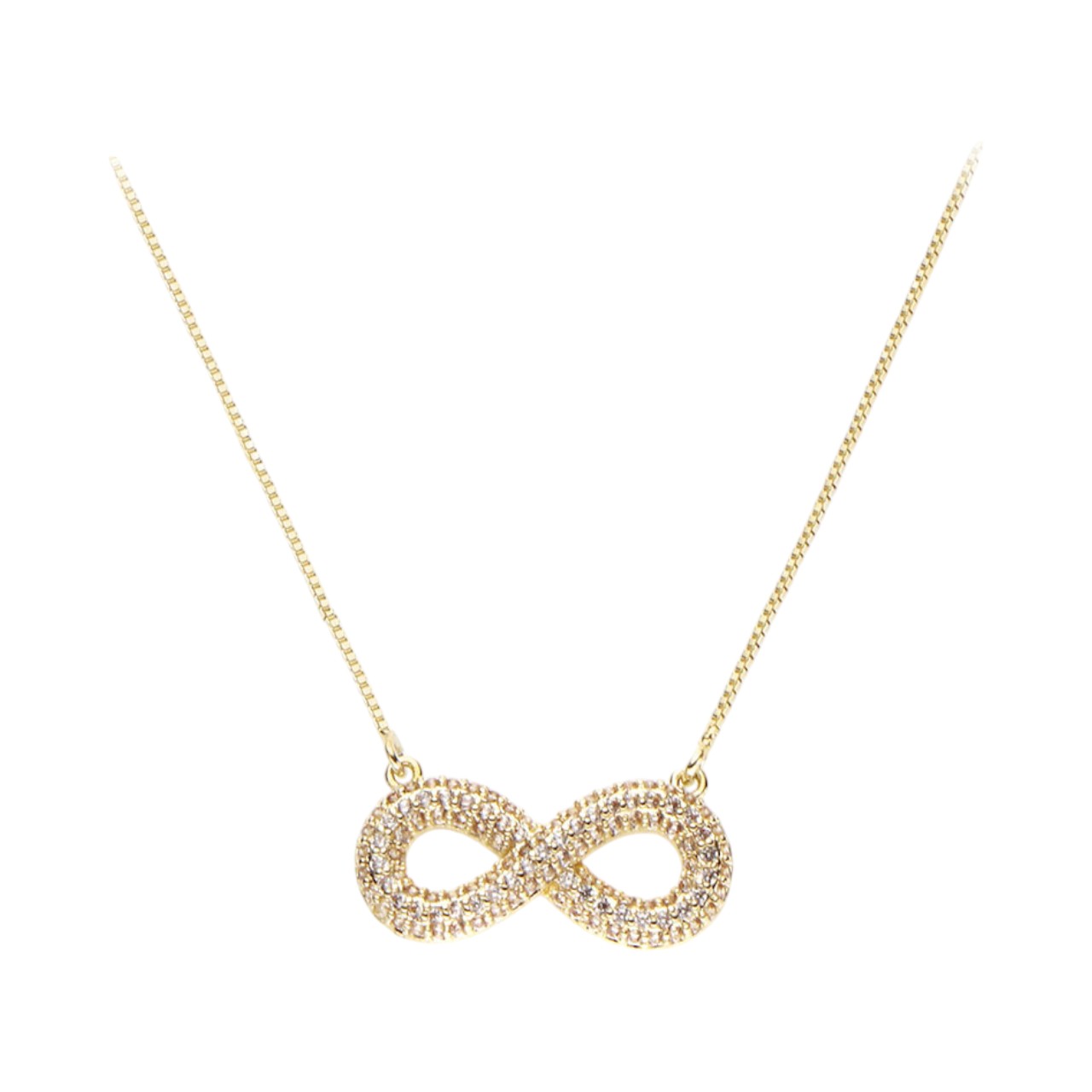Shine Bright with 18K Gold Plated Infinity Pendant - Encrusted with