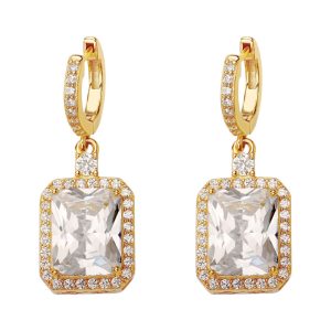 Shimmer and Shine: 18K Gold Plated Sterling Silver Earrings with Cubic