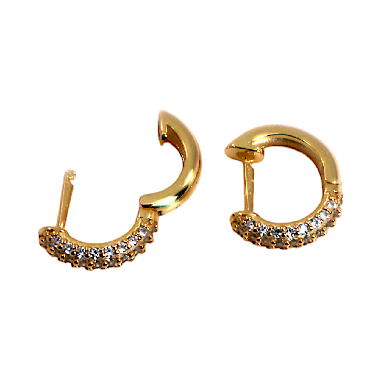 Gold Plated Small Hoops with Sparkling Cubic Zirconium - and Affordable - Image 10