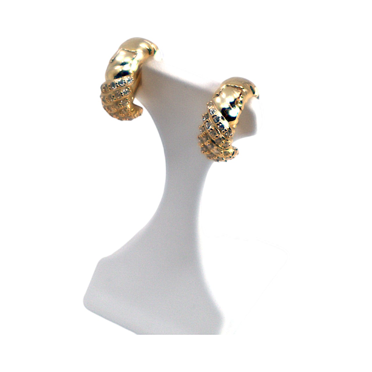 Gold Plated Small Hoops with Sparkling Cubic Zirconium - and Affordable - Image 8