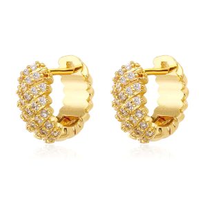 Gold Plated Small Hoops with Sparkling Cubic Zirconium - and Affordable