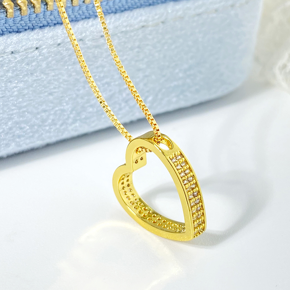Shine Bright with 18K Gold Plated Heart Pendant with Cubic Zirconia - Image 7
