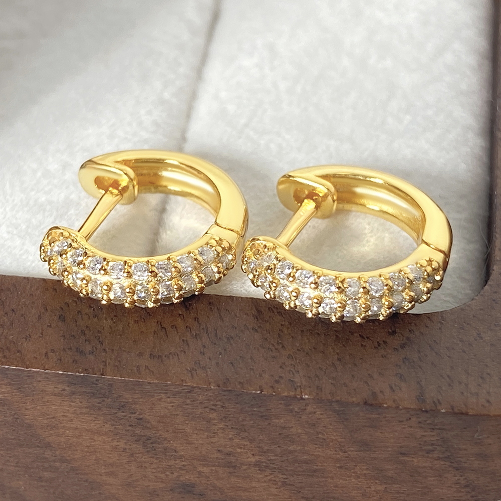 Shine Bright with Gold Plated Cubic Zirconium Earrings - Sparkle All Day