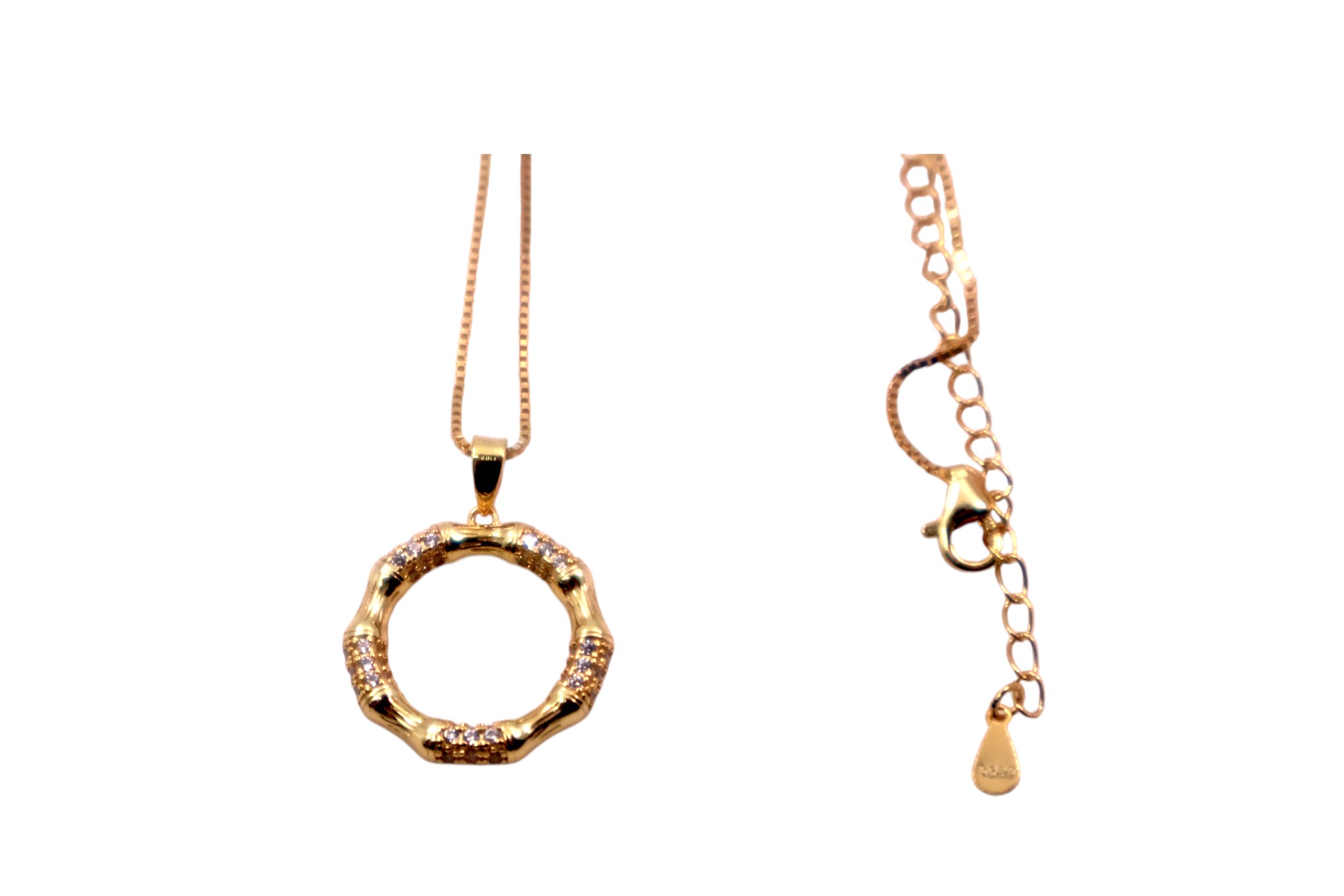 Get Sparkling Style with 925 Sterling Silver Gold Plated CZ Necklace - Image 6