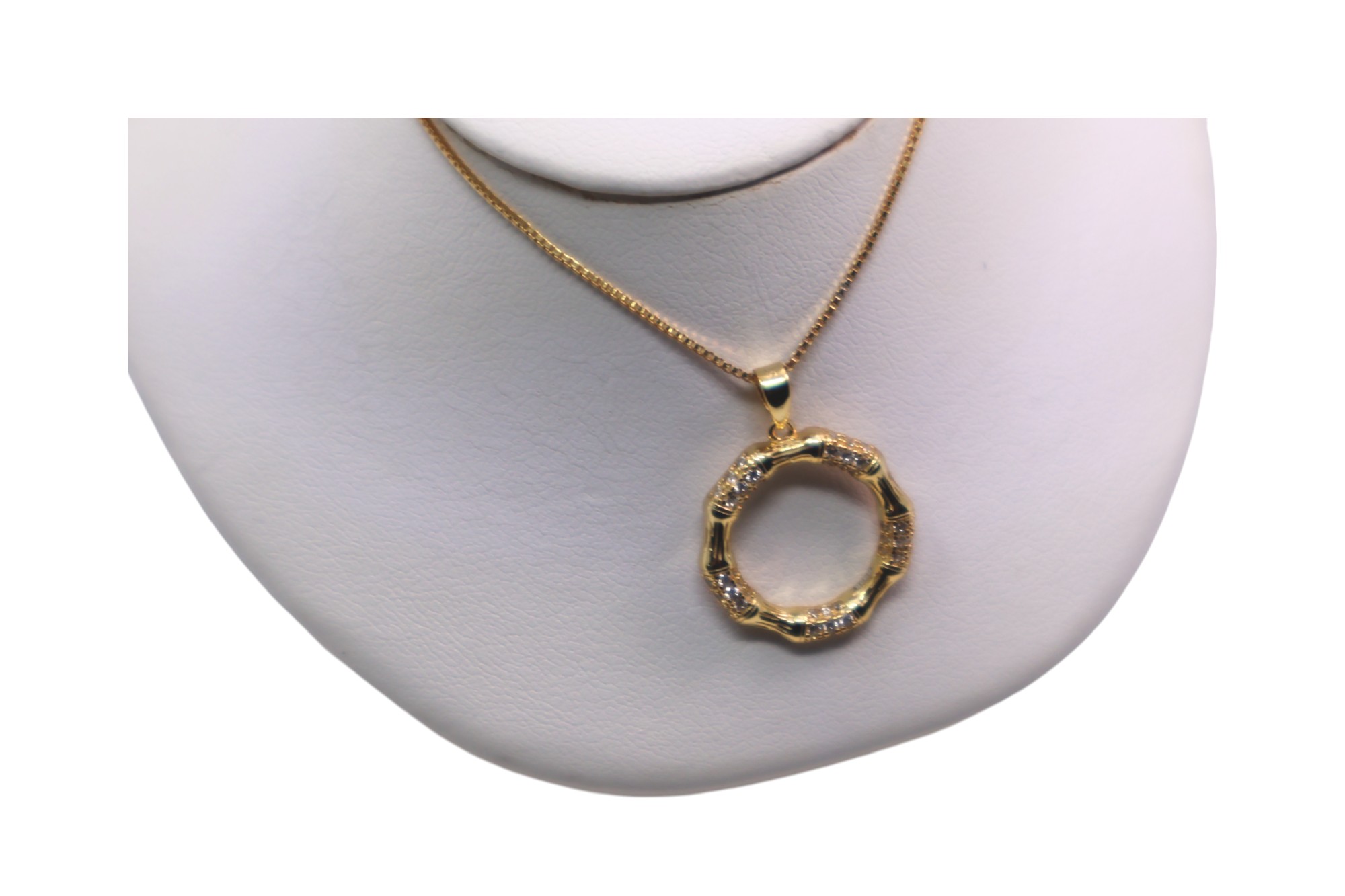 Get Sparkling Style with 925 Sterling Silver Gold Plated CZ Necklace - Image 2