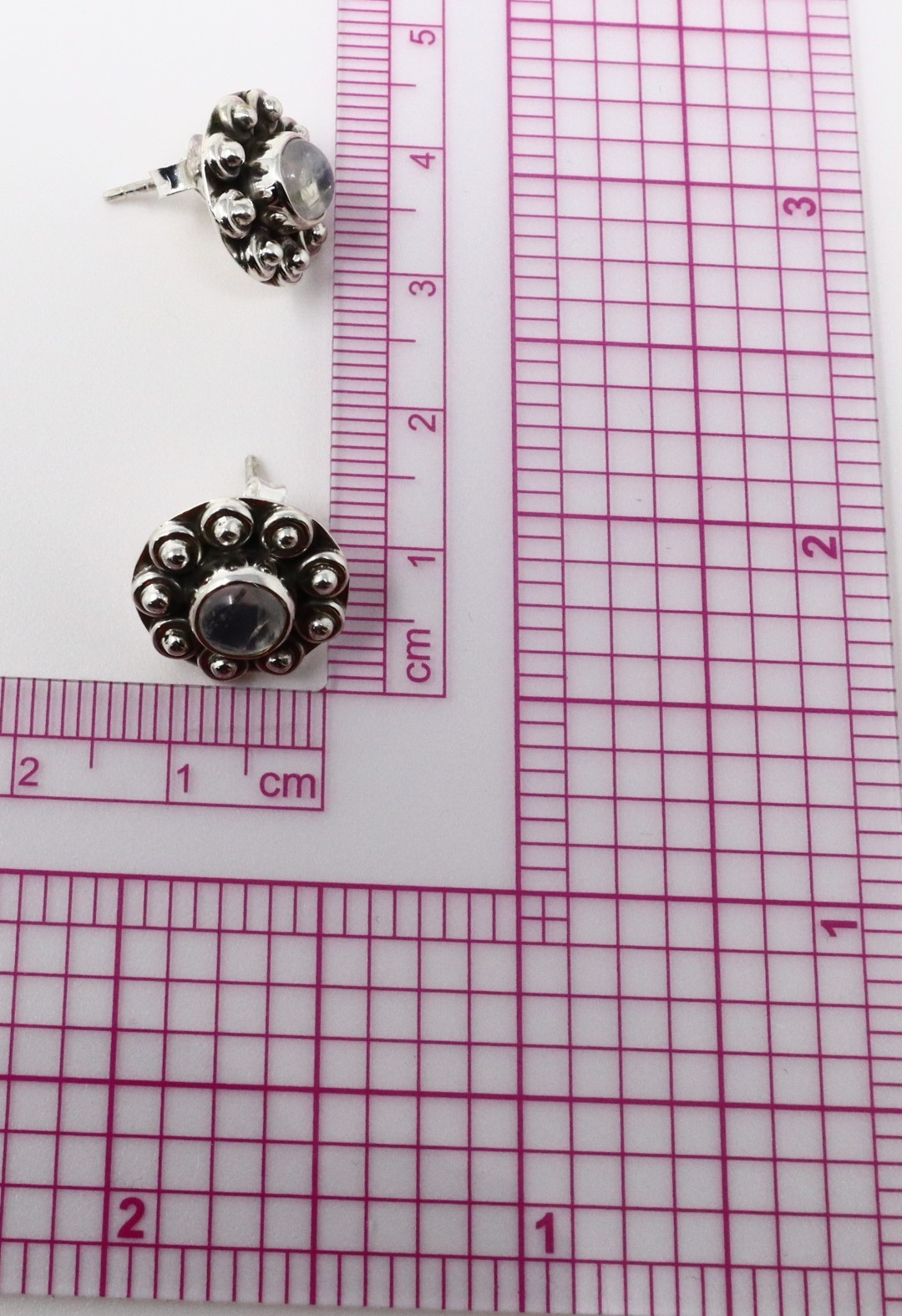Sunflower 925 Sterling Silver Moonstone Stud Earrings - Stylish Jewelry for - Image 10