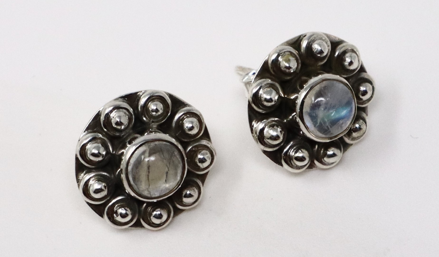 Sunflower 925 Sterling Silver Moonstone Stud Earrings - Stylish Jewelry for - Image 4