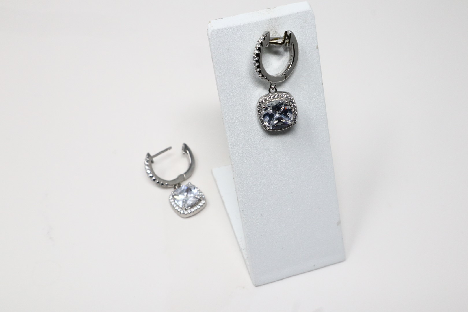 White Gold Plated Hoop Earrings - Elegant & - Image 20