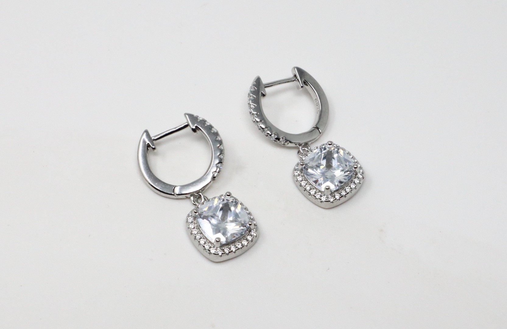 White Gold Plated Hoop Earrings - Elegant & - Image 16